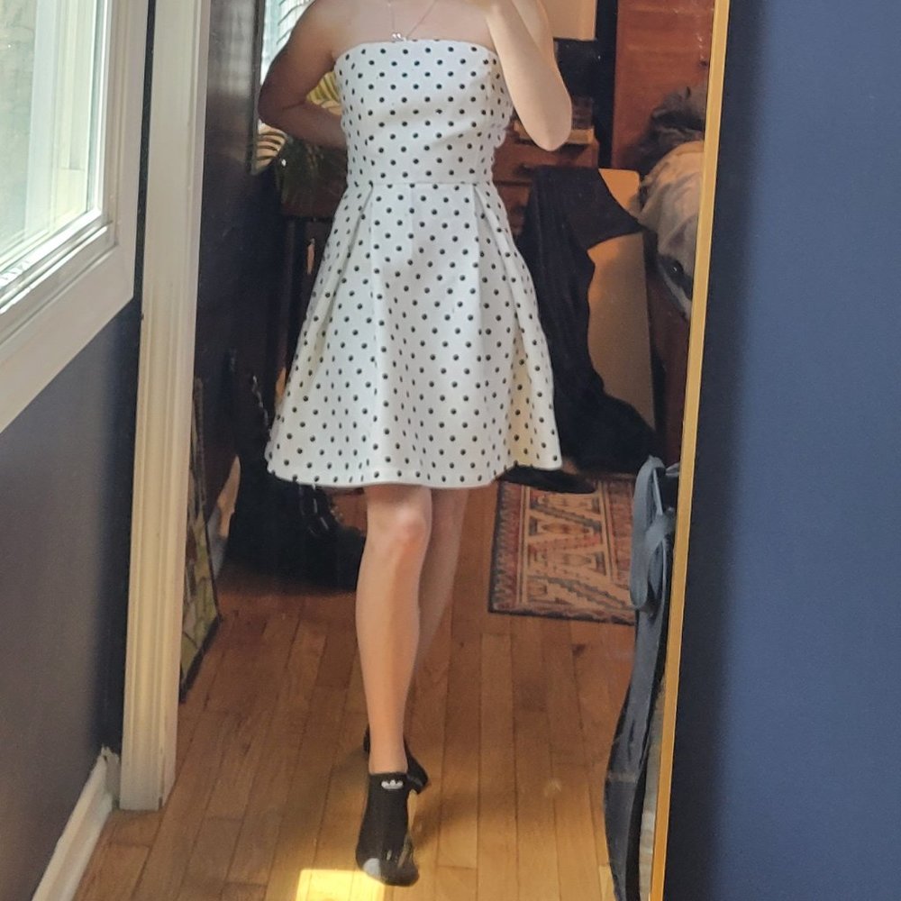 White polka dot dress